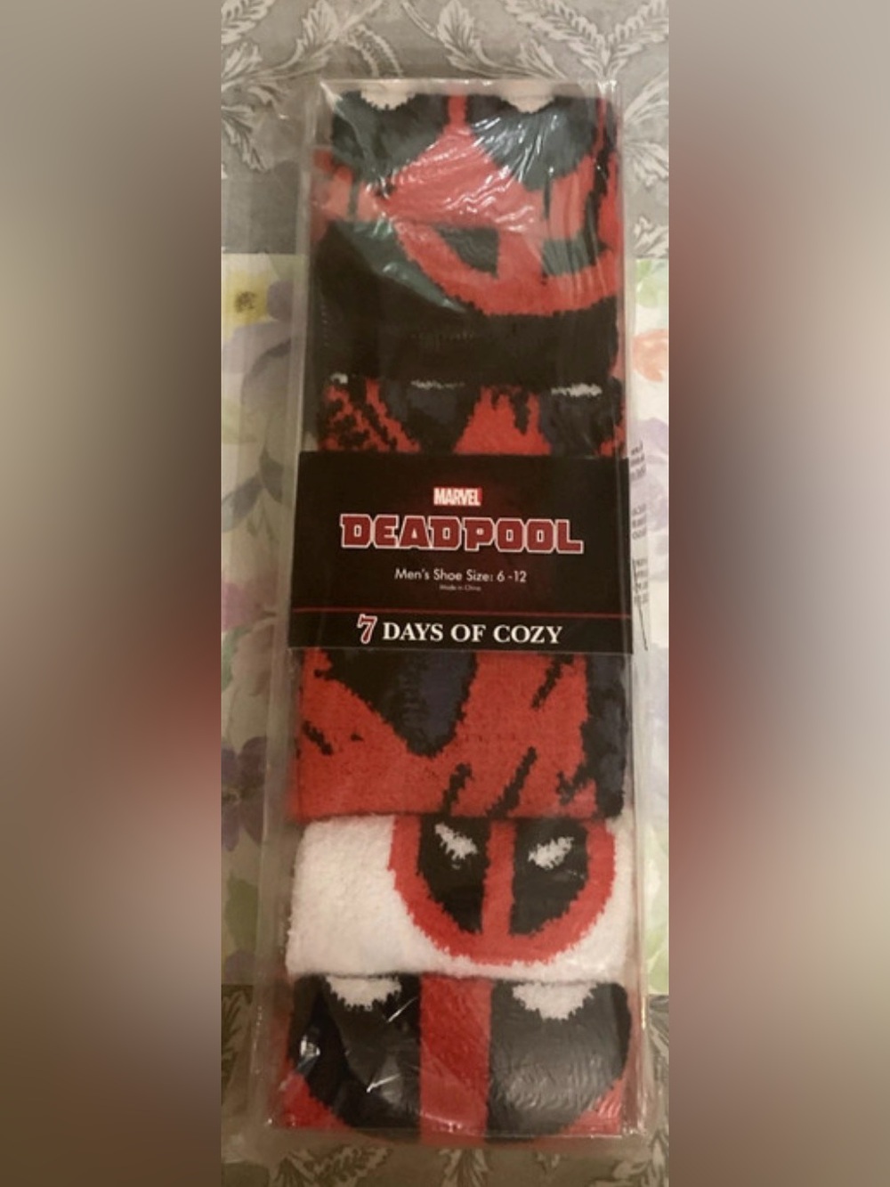 Marvel Deadpool Men's Casual 7 Days Of Cozy Socks Nwt